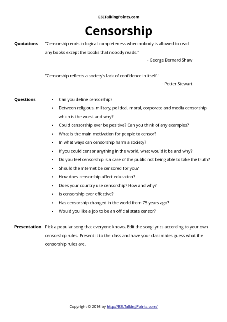 Disadvantage of censorship picture